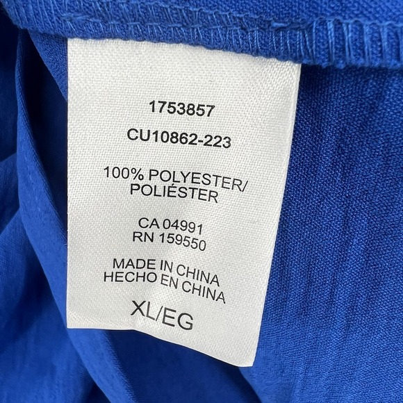 Hilary Radley Women's V-Neck Short Sleeve Blouse Blue Size XL - Picture 4 of 7